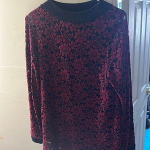 Red and black blouse